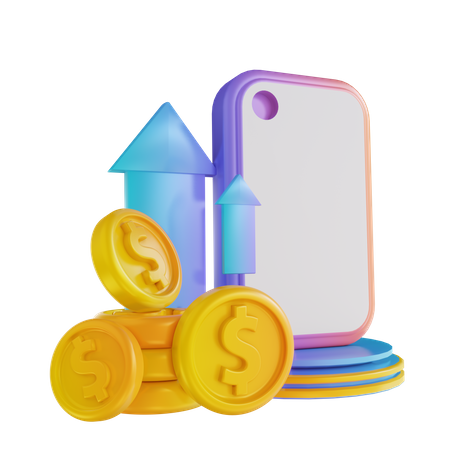 Online Money Transfer  3D Illustration