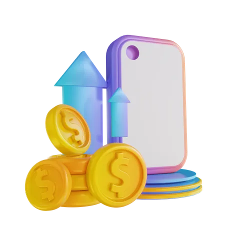 Online Money Transfer  3D Illustration