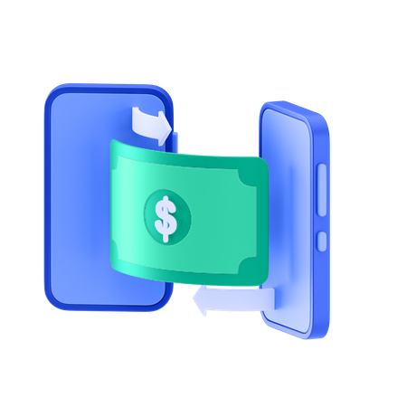 Online Money Transfer  3D Icon