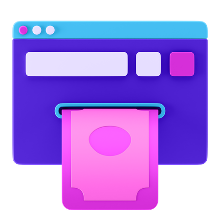 Online Money Withdraw  3D Icon