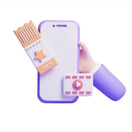Online Movie Booking  3D Icon