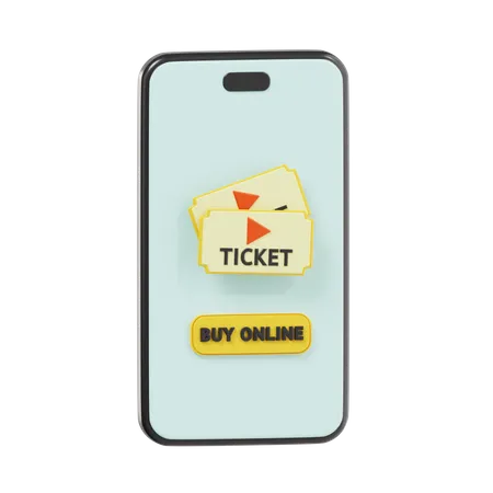 Online Movie Ticket  3D Icon