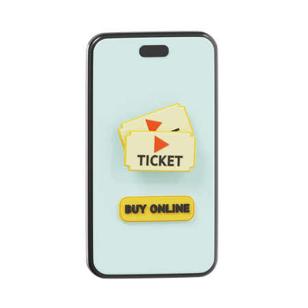 Online Movie Ticket  3D Icon