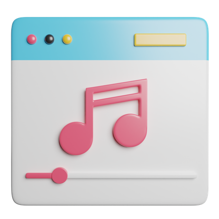 Online Music  3D Icon