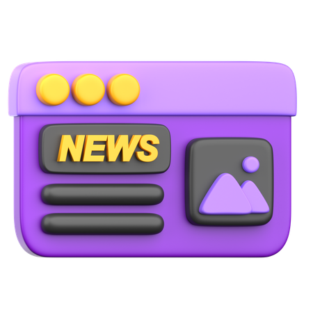 Online News  3D Icon