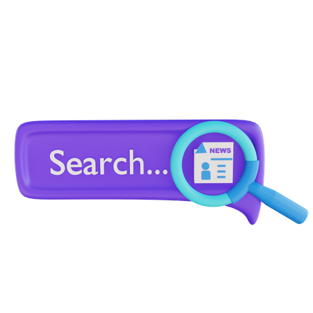 Online News Searching  3D Icon
