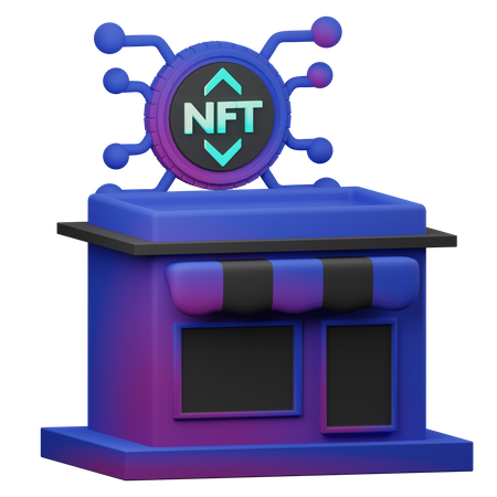 Online-NFT-Marktplatz  3D Illustration