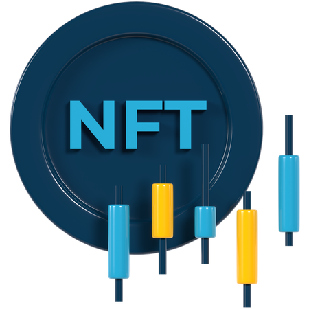 Online Nft Trading 3D Illustration