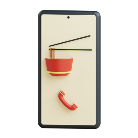 Online Noodles Order  3D Icon