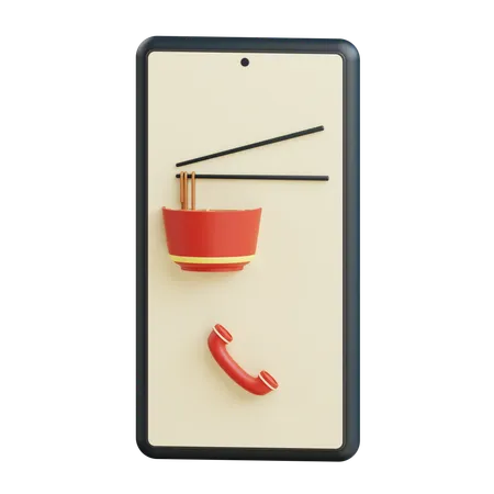 Online Noodles Order  3D Icon