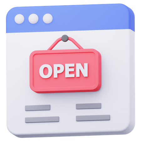 Online Open Board  3D Icon