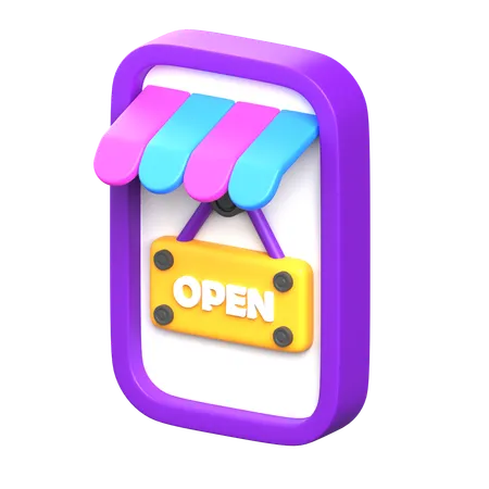 Online Open Shop  3D Icon