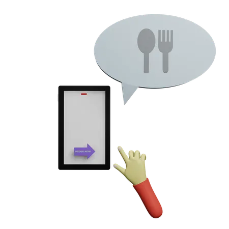 Online Order Food  3D Icon