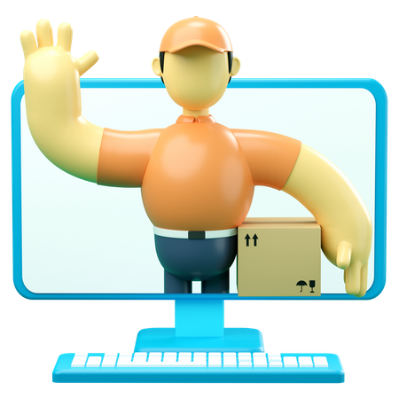 Online package delivery  3D Icon