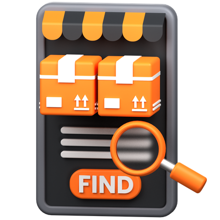 Online Package Find  3D Icon