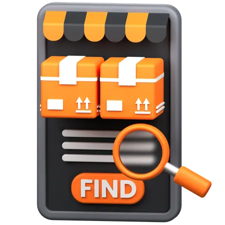 Online Package Find  3D Icon