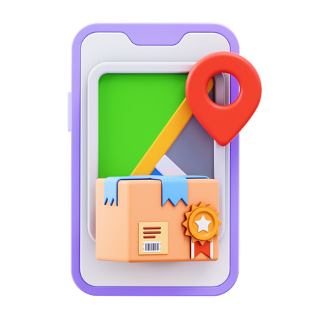 Online Package Location  3D Icon