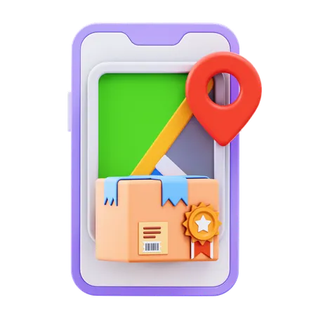 Online Package Location  3D Icon