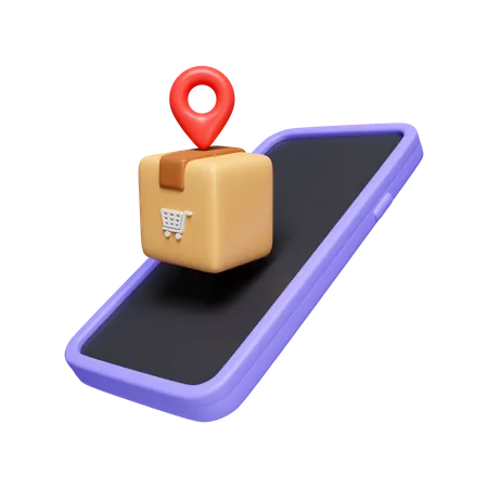 Online Package Location  3D Icon