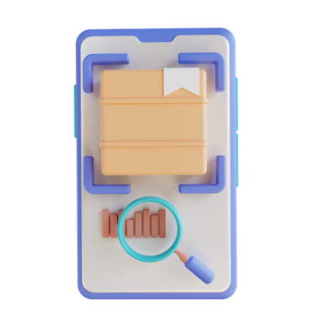 Online Package Scan 3D Icon