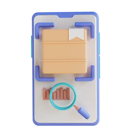 3 D Illustration Mobile Logistics Barcode Scanner 3D Icon