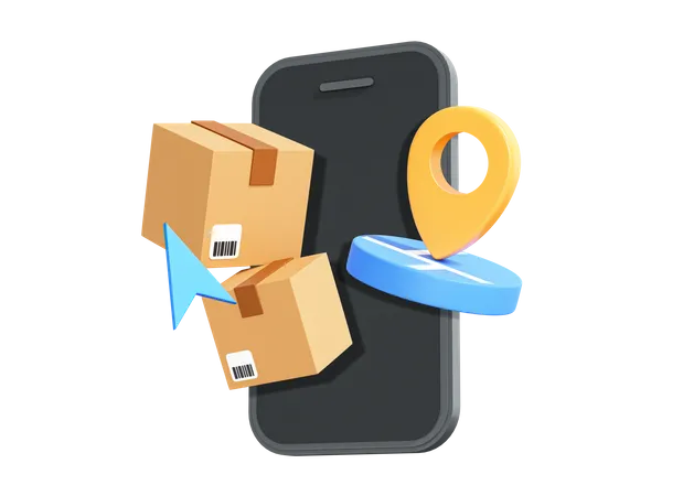 Online Package Tracking  3D Icon