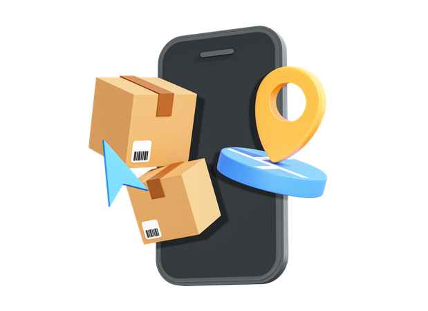 Online Package Tracking  3D Icon