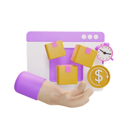 Online Package Tracking  3D Illustration