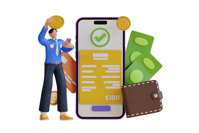 Online payment  3D Illustration