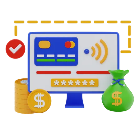 Online Payment  3D Illustration