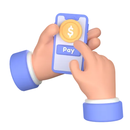 Online Payment On Smartphone 3D Icon