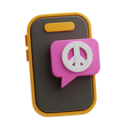 Online Peace Message  3D Icon