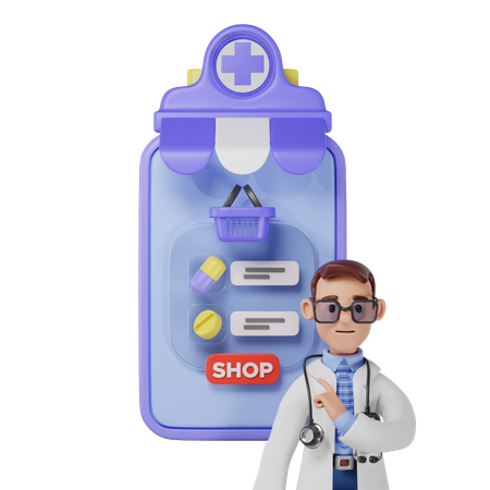 Online Pharmacy  3D Illustration