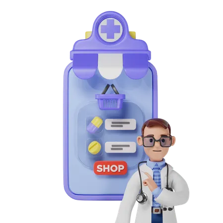 Online Pharmacy  3D Illustration