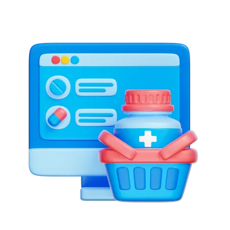 Online Pharmacy  3D Icon
