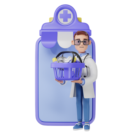 Online Pharmacy  3D Icon