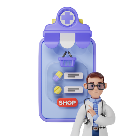 Online Pharmacy  3D Icon