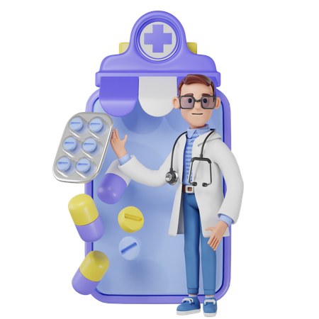 Online Pharmacy  3D Illustration