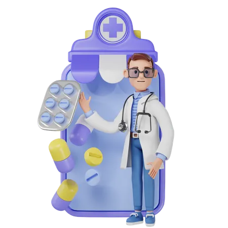 Online Pharmacy  3D Illustration