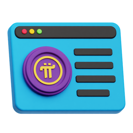 Online Pi Network Coin  3D Icon
