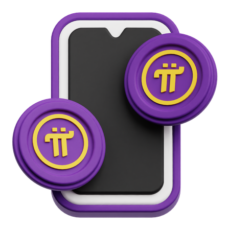 Online Pi Network Coin  3D Icon