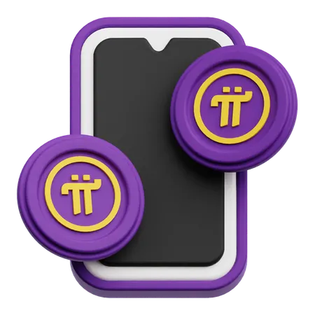 Online Pi Network Coin  3D Icon