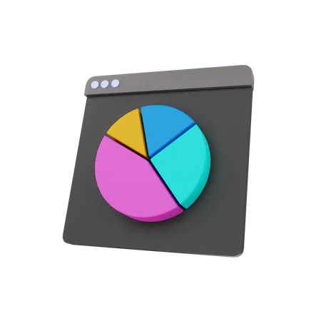 Online Pie Chart  3D Icon