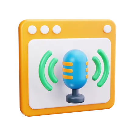 Online Podcast  3D Icon