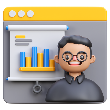オンラインプレゼンテーション  3D Icon