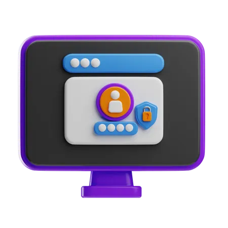 Online Privacy Internet Security  3D Icon