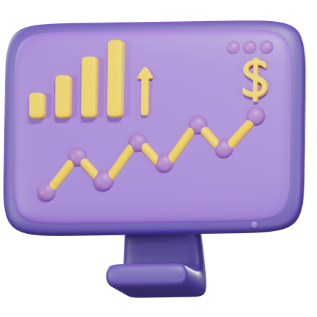 Online Profit Chart  3D Icon
