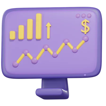 Online Profit Chart  3D Icon