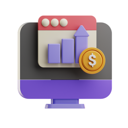 Online Profit Chart  3D Icon