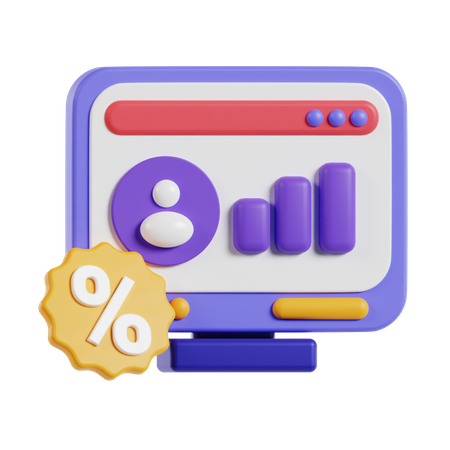 Online Profit Insight  3D Icon